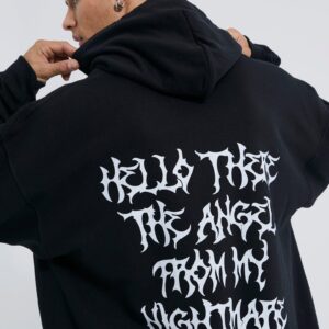 oversized skull heart graphic hoodie