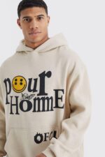 oversized homme graphic hoodie