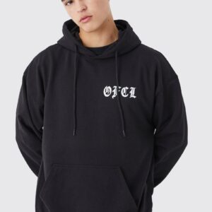 oversized ofcl gothic graphic hoodie.